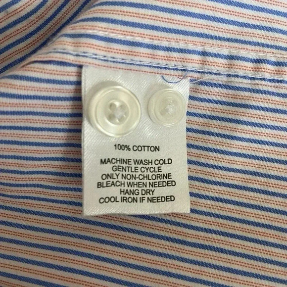 Untuckit Button Up Shirt Mens Size XXL Slim Blue Pink Stripe Casual Long Sleeve - Picture 8 of 11